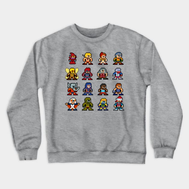 8-bit Heroic Warriors Crewneck Sweatshirt by 8-BitHero